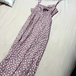 Taupe Printer Midi Dress